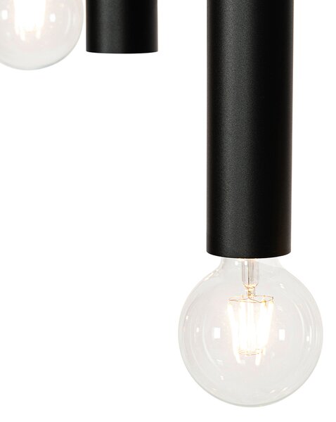 Lampada a sospensione di design ovale nera 7 luci - Tuba