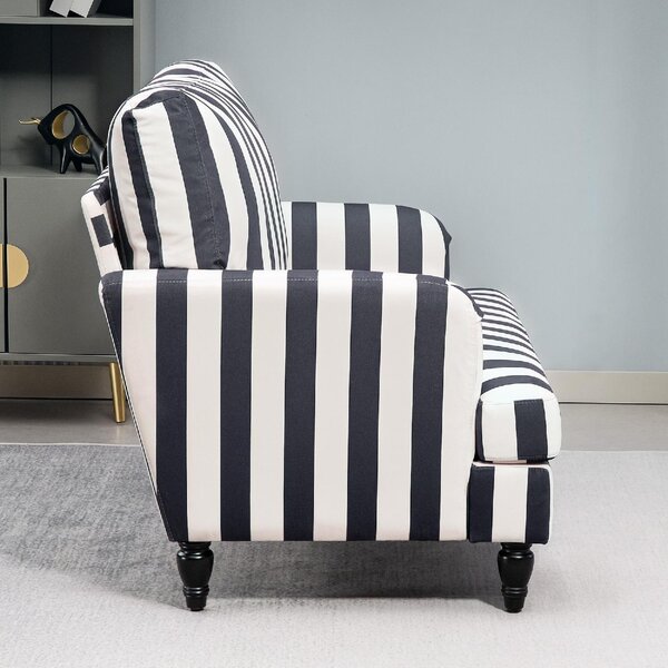 DecHome Poltrona Moderna in Velluto Dimensioni 115x82x82 colore Nero/Bianco