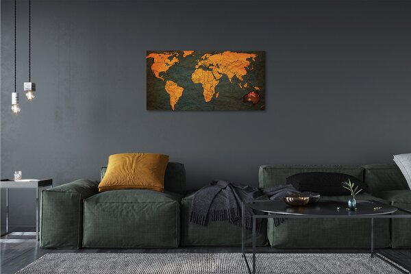 Quadro su tela Mappa dorata 100x50 cm