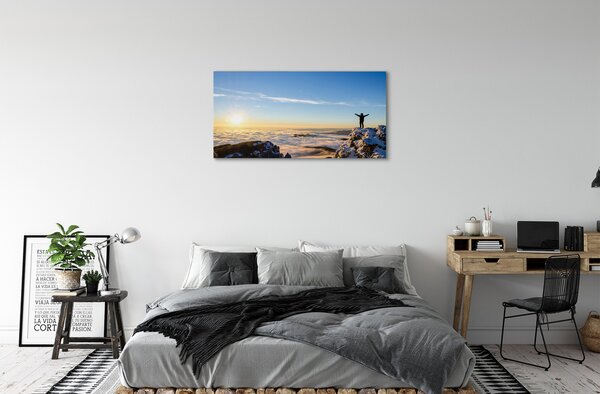 Quadro su tela Montagne Man Cloud East 100x50 cm