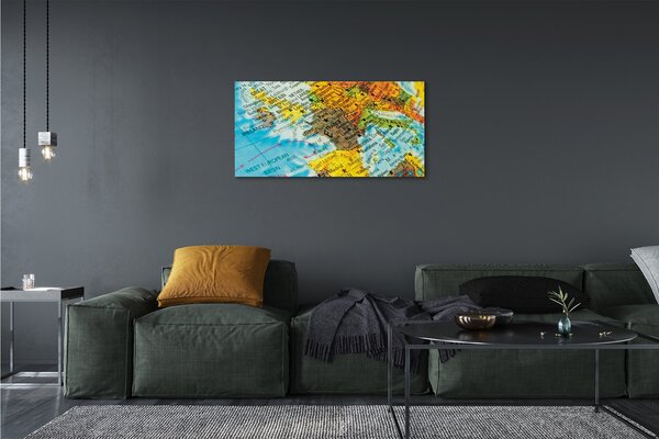 Quadro su tela Mappa globale 100x50 cm