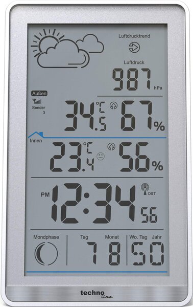 Technoline WS 9218 Stazione meteorologica/termometro (interno, esterno) argento