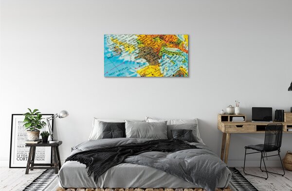 Quadro su tela Mappa globale 100x50 cm