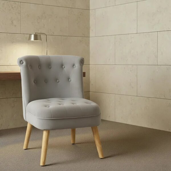 DecHome Poltrona Moderna in Velluto Dimensioni 60x66x79 colore Grigio