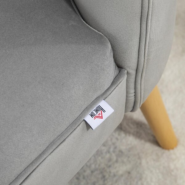DecHome Poltrona Moderna in Velluto Dimensioni 60x66x79 colore Grigio