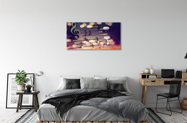 Quadro su tela Note nere 100x50 cm
