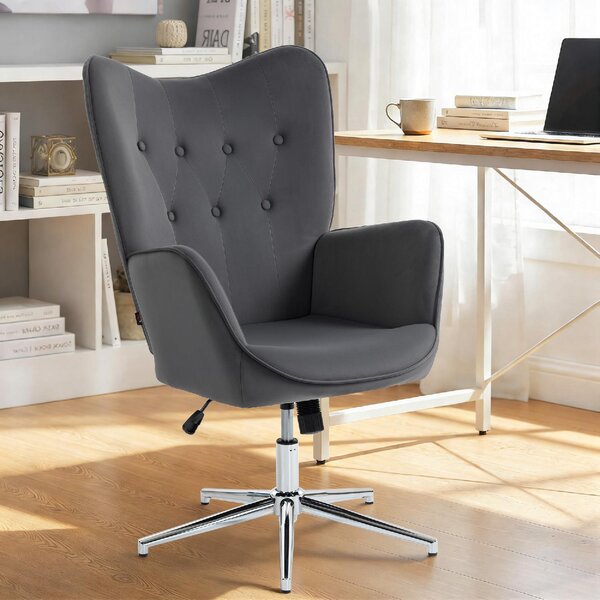 DecHome Poltrona Moderna in Velluto Dimensioni 66x73x111.5 cm colore Grigio Scuro