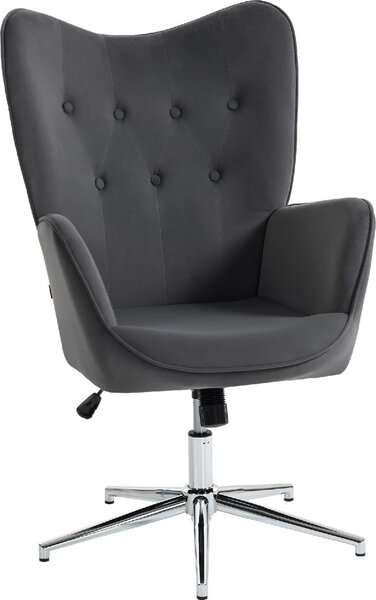DecHome Poltrona Moderna in Velluto Dimensioni 66x73x111.5 cm colore Grigio Scuro