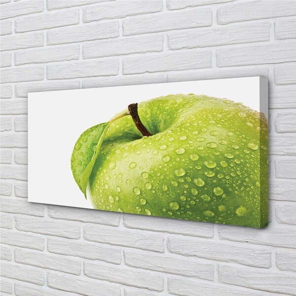 Quadro su tela Gocce di mela verde d'acqua 100x50 cm