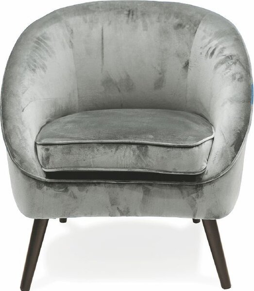 Galileo Poltrona Moderna in Velluto Dimensioni 74x66x77 colore Grigio Chiaro