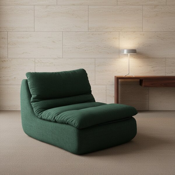 DecHome Poltrona Moderna in Velluto Dimensioni 82x103x75 colore Verde