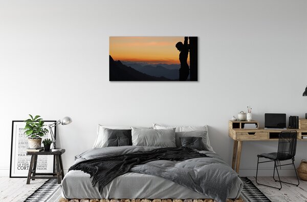 Quadro su tela Crocifisso Gesù Sunset 100x50 cm