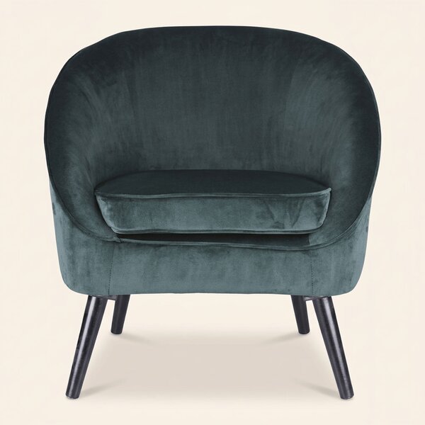 Galileo Poltrona Moderna in Velluto Dimensioni 74x66x77 colore Verde Scuro