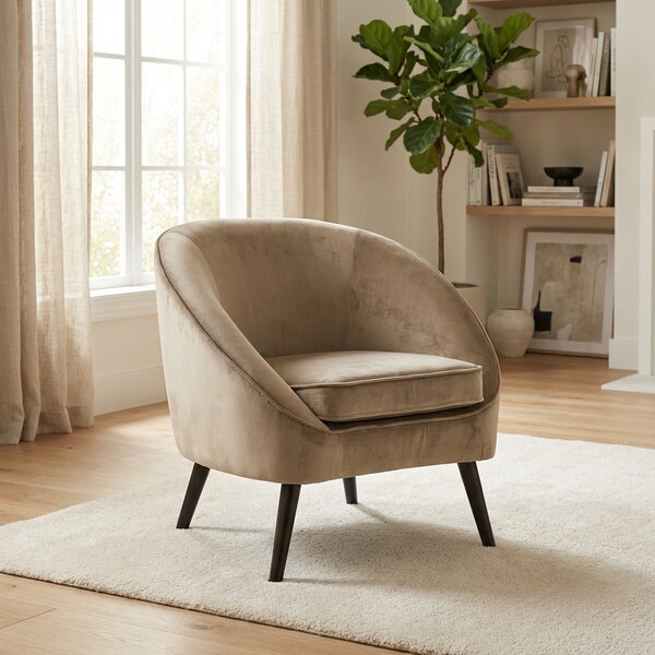 Galileo Poltrona Moderna in Velluto Dimensioni 74x66x77 colore Tortora