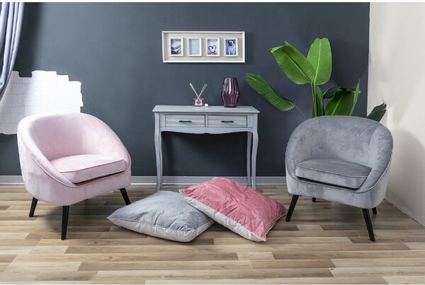Galileo Poltrona Moderna in Velluto Dimensioni 74x66x77 colore Grigio Chiaro