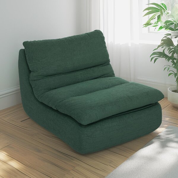 DecHome Poltrona Moderna in Velluto Dimensioni 82x103x75 colore Verde