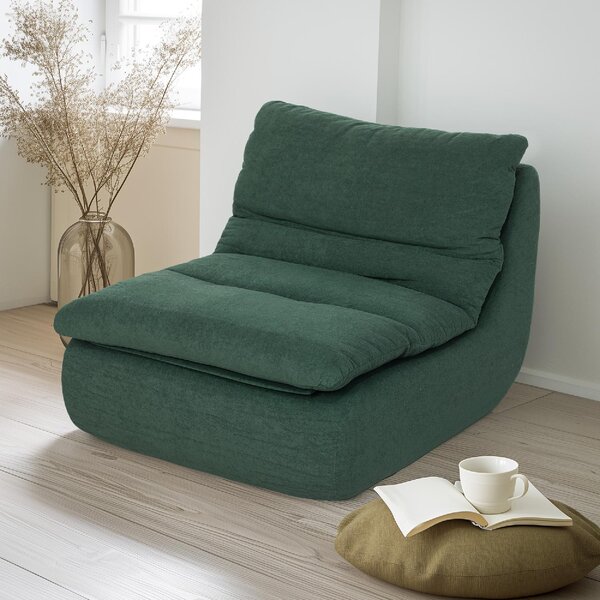 DecHome Poltrona Moderna in Velluto Dimensioni 82x103x75 colore Verde