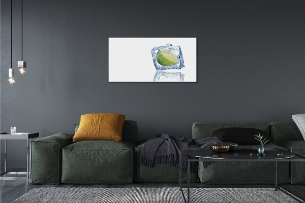 Stampa quadro su tela Cube di ghiaccio lime 100x50 cm