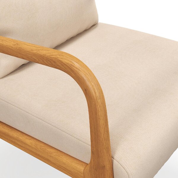 DecHome Poltrona Stile Nordico in Velluto Dimensioni 61x78x76 cm colore Beige