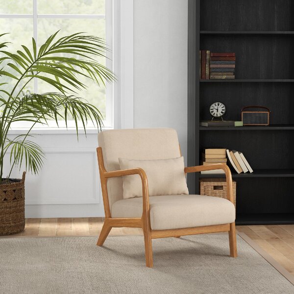 DecHome Poltrona Stile Nordico in Velluto Dimensioni 61x78x76 cm colore Beige