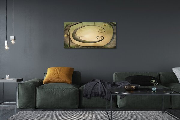 Quadro su tela Foresta dell'albero della luce 100x50 cm