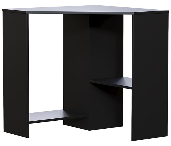 Scrivania angolare, scrivania per computer, scrivania PC, scrivania nera - H 76 × L 100 × P 70 cm