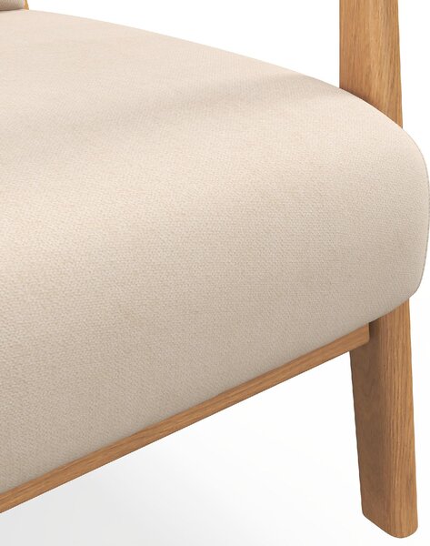 DecHome Poltrona Stile Nordico in Velluto Dimensioni 61x78x76 cm colore Beige