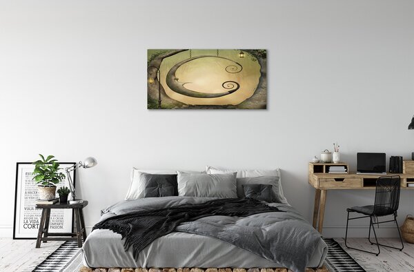 Quadro su tela Foresta dell'albero della luce 100x50 cm