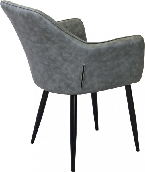 DecHome Poltrona Stile Scandinavo in Ecopelle Dimensioni 48x62x83 colore Grigio - Sunlit