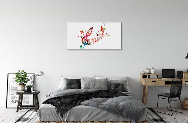 Quadro su tela Note colorate di farfalle 100x50 cm