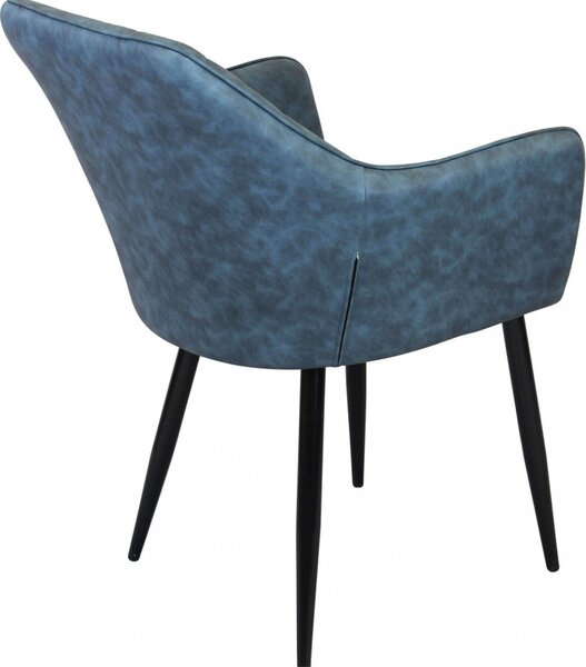 DecHome Poltrona Stile Scandinavo in Ecopelle Dimensioni 48x62x83 colore Blu - Sunlit
