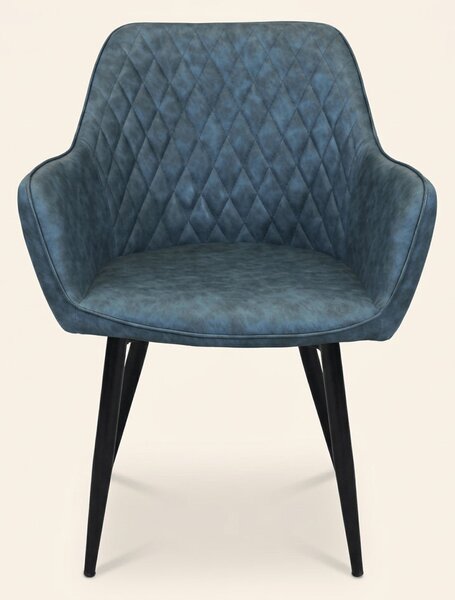 DecHome Poltrona Stile Scandinavo in Ecopelle Dimensioni 48x62x83 colore Blu - Sunlit