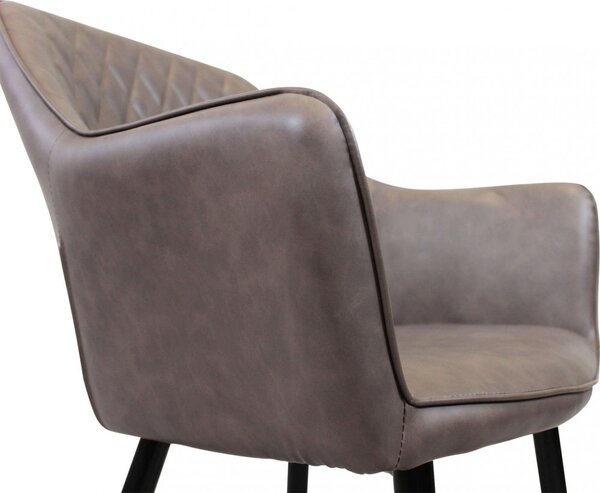 DecHome Poltrona Stile Scandinavo in Ecopelle Dimensioni 48x62x83 colore Marrone - Sunlit