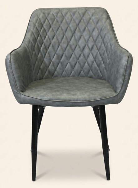 DecHome Poltrona Stile Scandinavo in Ecopelle Dimensioni 48x62x83 colore Grigio - Sunlit