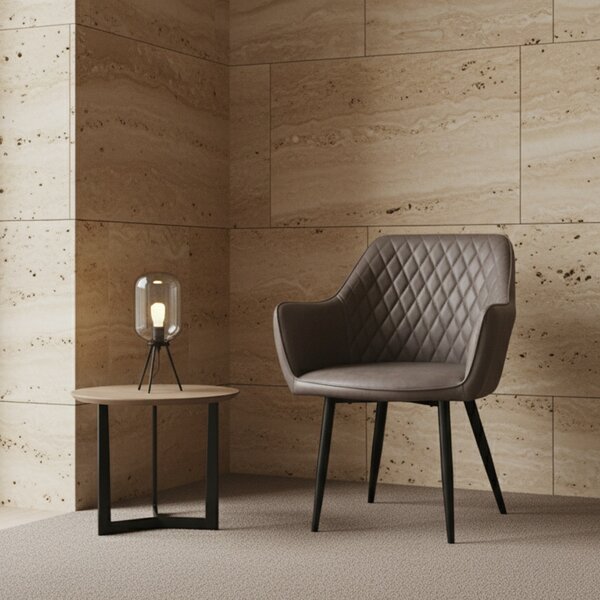 DecHome Poltrona Stile Scandinavo in Ecopelle Dimensioni 48x62x83 colore Marrone - Sunlit