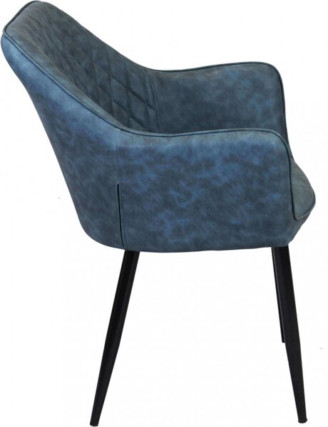 DecHome Poltrona Stile Scandinavo in Ecopelle Dimensioni 48x62x83 colore Blu - Sunlit