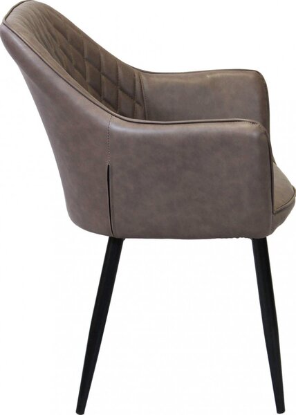 DecHome Poltrona Stile Scandinavo in Ecopelle Dimensioni 48x62x83 colore Marrone - Sunlit