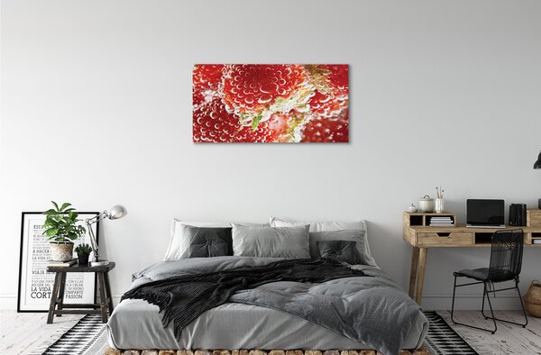 Quadro su tela Fragole bagnate 100x50 cm