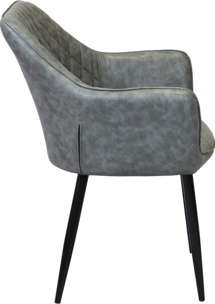 DecHome Poltrona Stile Scandinavo in Ecopelle Dimensioni 48x62x83 colore Grigio - Sunlit