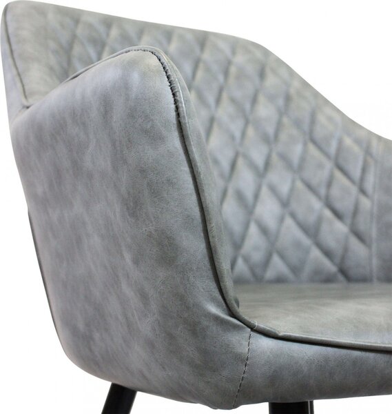 DecHome Poltrona Stile Scandinavo in Ecopelle Dimensioni 48x62x83 colore Grigio - Sunlit
