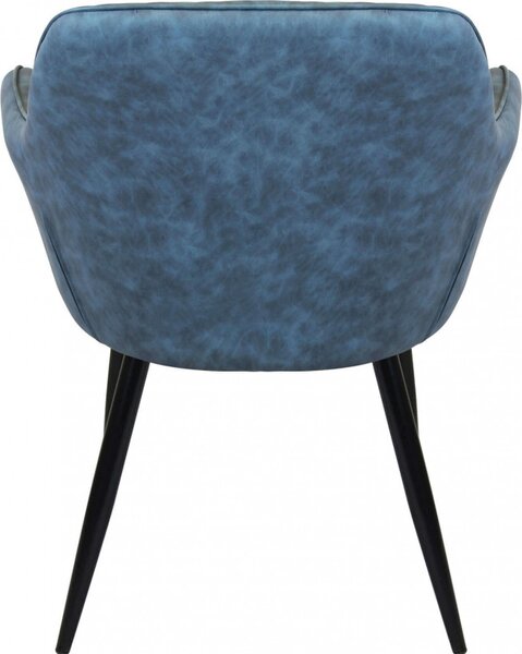 DecHome Poltrona Stile Scandinavo in Ecopelle Dimensioni 48x62x83 colore Blu - Sunlit
