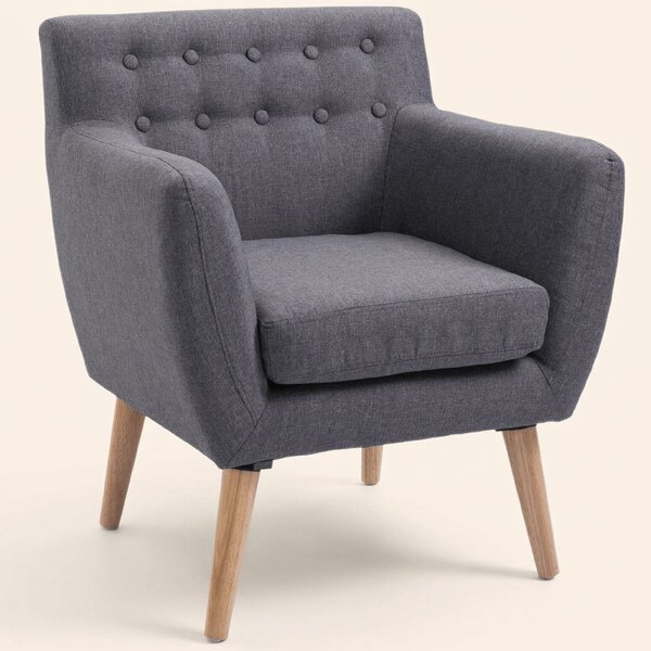 DecHome Poltrona Stile Scandinavo in Tessuto Dimensioni 68x58,5x76 colore Grigio Chiaro