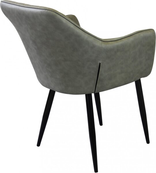 DecHome Poltrona Stile Scandinavo in Ecopelle Dimensioni 48x62x83 colore Tortora - Sunlit