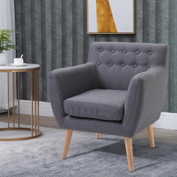 DecHome Poltrona Stile Scandinavo in Tessuto Dimensioni 68x58,5x76 colore Grigio Chiaro