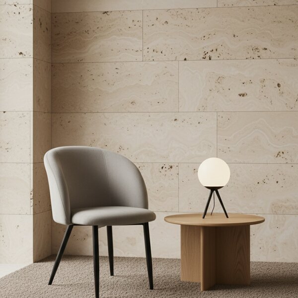 DecHome Poltrona Stile Scandinavo in Ecopelle Dimensioni 50x46x83 colore Tortora - Wilde