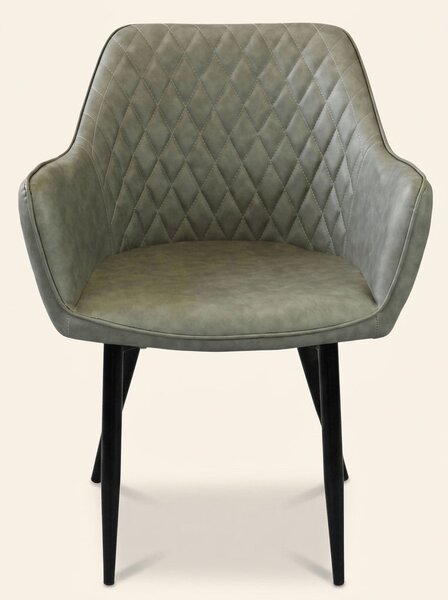 DecHome Poltrona Stile Scandinavo in Ecopelle Dimensioni 48x62x83 colore Tortora - Sunlit