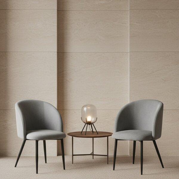DecHome Poltrona Stile Scandinavo in Ecopelle Dimensioni 50x46x83 colore Grigio - Wilde