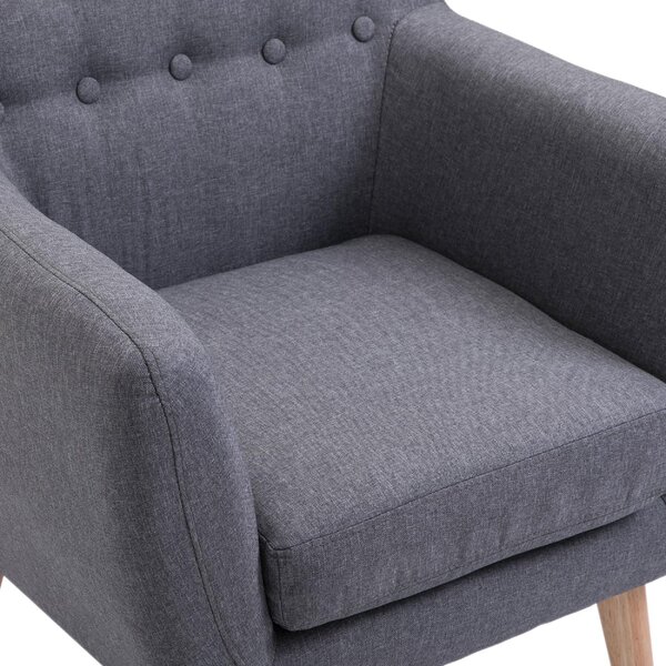 DecHome Poltrona Stile Scandinavo in Tessuto Dimensioni 68x58,5x76 colore Grigio Chiaro