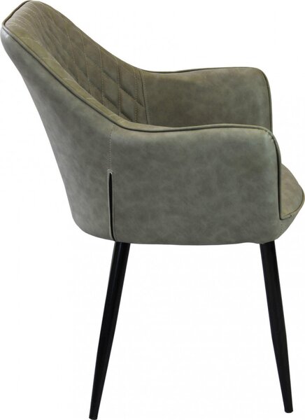 DecHome Poltrona Stile Scandinavo in Ecopelle Dimensioni 48x62x83 colore Tortora - Sunlit