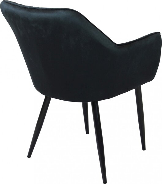 DecHome Poltrona Stile Scandinavo in Velluto Dimensioni 48x62x83 colore Nero - Charles